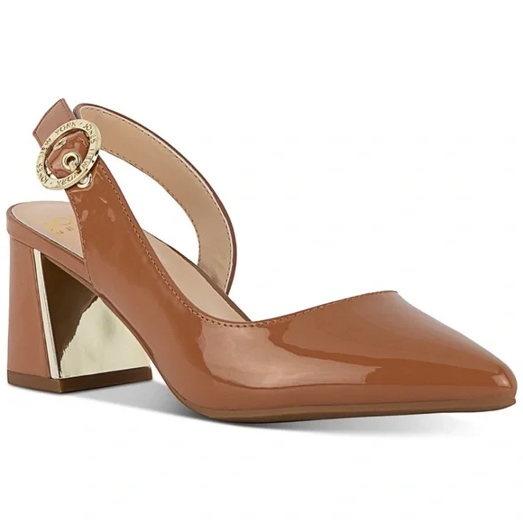 Jones New York Women's Candree Pointed Toe Block Heel Slingback Pumps Dark Nude - Picture 1 of 8